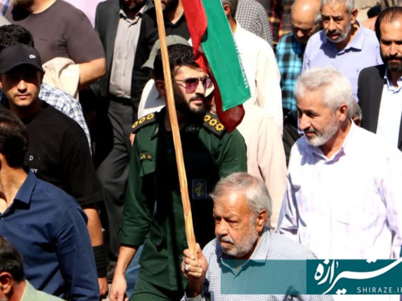 راهپیمایی مردم شهرستان آباده علیه اقدامات خرابکارانه