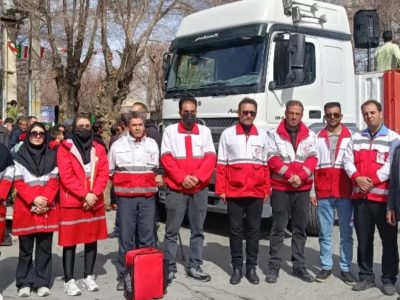 پوشش امدادی و آموزش همگانی هلال‌احمر آباده در راهپیمایی ۲۲ بهمن