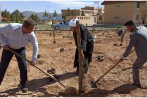 رویش حماسه در خاک شهیدپرور؛ کاشتِ نهال امید به نام جاودان شهیدان در دانشگاه آزاد اسلامی آباده