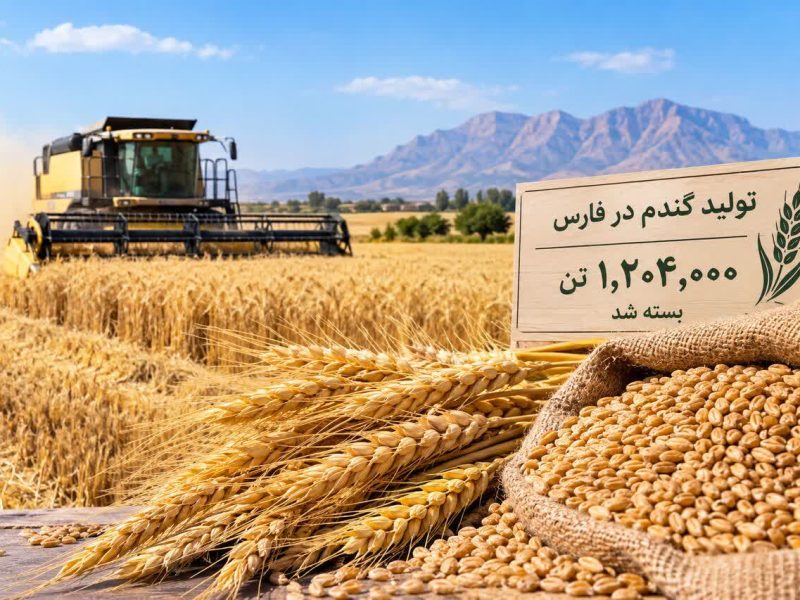 پرونده خرید گندم در فارس با تولید یک میلیون و ۲۰۴ هزار تن بسته شد