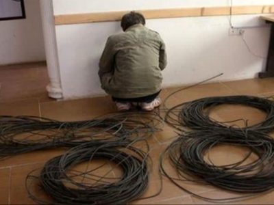 سارق کابل در دام پلیس آباده